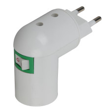 ЭРА Переходник вилка-Е27 с выключателем, белый 2/20