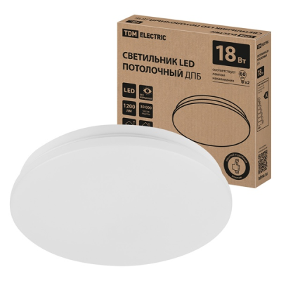 Светильник LED потолочный ДПБ 01, 18 Вт, 6000 К, Классика, TDM