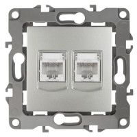 Розетка информационная двойная 2XRJ45, Эра12, 12-3108-03 ЭРА алюминий 10/100 ЦЕНА▼ Розетка информационная двойная 2XRJ45, Эра12, 12-3108-03 ЭРА алюминий 10/100 ЦЕНА▼