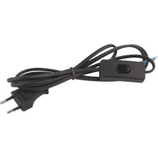 Шнур для бра ЭРА UX-ШВВП-S-1,8m-B с выключателем 1,8 м ШВВП 2x0,5мм2 черный Шнур для бра ЭРА UX-ШВВП-S-1,8m-B с выключателем 1,8 м ШВВП 2x0,5мм2 черный