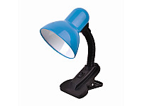 Настольный светильник LE TL-108 BLUE  230V 60W E27 голубой прищепка 1/30