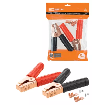 Зажим "крокодил" для пусковых проводов 700 А (1 красный + 1 черный) TDM Зажим "крокодил" для пусковых проводов 700 А (1 красный + 1 черный) TDM