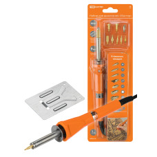 Набор для выжигания "Мастер", паяльник 30 Вт, 230 В, 9 декоративных насадок, подставка, блистер, TDM Набор для выжигания "Мастер", паяльник 30 Вт, 230 В, 9 декоративных насадок, подставка, блистер, TDM