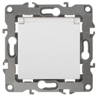 Розетка 2P+E Schuko со шторками с крышкой, 16A-250В, IP20, Эра12, 12-2103-01 ЭРА белый 10/100