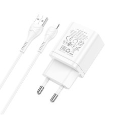 Сетевое зарядное устройство hoco N25 двойной порт (Lightning) белый 1/13/130 Сетевое зарядное устройство hoco N25 двойной порт (Lightning) белый 1/13/130