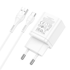 Сетевое зарядное устройство hoco N25 двойной порт (Type-C) белый 1/13/130 Сетевое зарядное устройство hoco N25 двойной порт (Type-C) белый 1/13/130