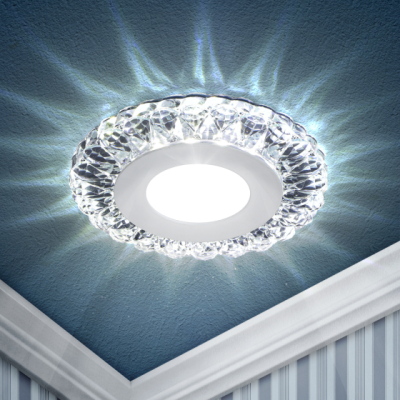 Настенно-потолочный светильник ЭРА DK LED 16 SL/WH светодиодный круглый белая подсветка 3+3W