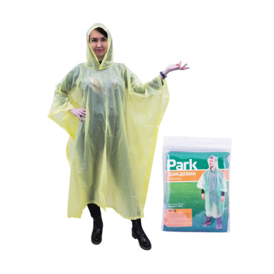 Дождевик- плащ RC-70, размер L (130x140см), ПЕВА, желтый Park