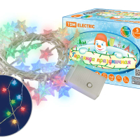 Гирлянда светод."Звездочки" 50LED, 5м, 8 режимов, многоцвет., прозр.шнур, 250 В, TDM 1/36 ЦЕНА▼