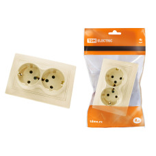 Розетка TDM двойная 2П+З 16А 250В, сл. кость "Таймыр"/мин.пар.2шт Розетка TDM двойная 2П+З 16А 250В, сл. кость "Таймыр"/мин.пар.2шт