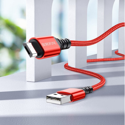 Кабель BX54 MicroUSB - USB красный BOROFONE /360