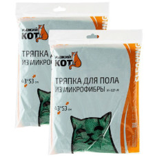 Тряпка для пола из микрофибры 43х53см M-02F-M зеленый 1/200 Рыжий кот Тряпка для пола из микрофибры 43х53см M-02F-M зеленый 1/200 Рыжий кот