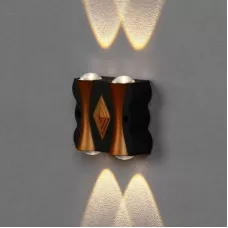 Светильник фасадный «Глосс», FSD-046, 4 Вт, 3000К, 2 луча, IP65, 220 В, пластик, черный Светильник фасадный «Глосс», FSD-046, 4 Вт, 3000К, 2 луча, IP65, 220 В, пластик, черный