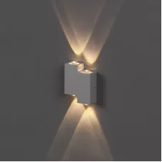 Светильник фасадный «Луч», FSD-010, 4 Вт, 3000К, 2 луча, IP65, 220 В, металл, белый,2900091888915