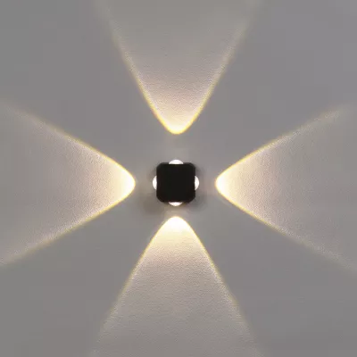 Светильник фасадный «Кубик», FSD-064, 4 Вт, 3000К, 4 луча, IP65, 220 В, пластик, черный