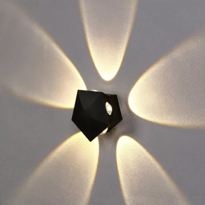 Светильник фасадный «Искра», FSD-052, 5 Вт, 3000К, 5 лучей, IP65, 220 В, пластик, черный Светильник фасадный «Искра», FSD-052, 5 Вт, 3000К, 5 лучей, IP65, 220 В, пластик, черный