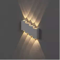 Светильник фасадный «Луч», FSD-012, 8 Вт, 3000К, 4 луча, IP65, 220 В, металл, белый