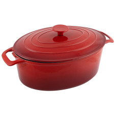 Кастрюля "УТЯТНИЦА" чугунная эмалированная овальная OCE-32, объем 5,9 л 1/2