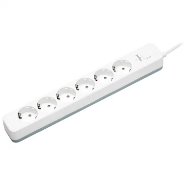 Cетевой фильтр Perfeo "POWER STREAM", 2500W, 1,5м, 6 розеток, белый /30