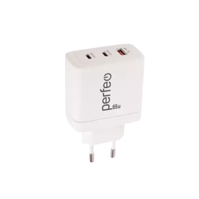 Зарядное устройство сетевое Perfeo с тремя разъемами USB-A+2xTYPE-C, GaN, 65W, белый (I4664) Зарядное устройство сетевое Perfeo с тремя разъемами USB-A+2xTYPE-C, GaN, 65W, белый (I4664)