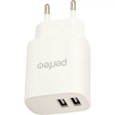 Зарядное устройство сетевое Perfeo с двумя разъемами USB, 2.4А, белый (I4658) Зарядное устройство сетевое Perfeo с двумя разъемами USB, 2.4А, белый (I4658)