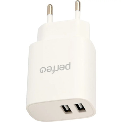 Зарядное устройство сетевое Perfeo с двумя разъемами USB, 2.4А, белый (I4658) Зарядное устройство сетевое Perfeo с двумя разъемами USB, 2.4А, белый (I4658)