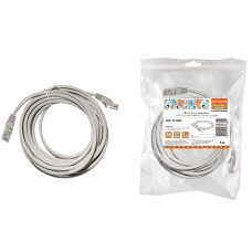 Патч-корд народный U/UTP Cat 5e 4PR 24AWG PVC, литой 3 м, серый TDM 5/150