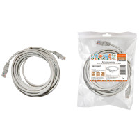 Патч-корд народный U/UTP Cat 5e 4PR 24AWG PVC, литой 7 м, серый TDM 5/60