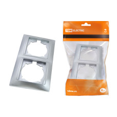 Рамка TDM 2-х постовая, вертикальная, серебр. металлик "Лама" 20/240 ЦЕНА ▼