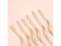 Свечи для торта витые "Серпантин" 6  шт, коктейльные, шампань