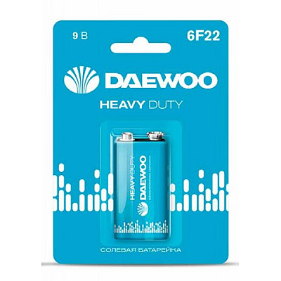 Батарейка DAEWOO Heavy Duty 6F22 BL-1 12/144 NEW 2021