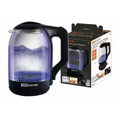 Чайник "Нептун", стекло, 1,8 л, 1800 Вт, черный, TDM Чайник "Нептун", стекло, 1,8 л, 1800 Вт, черный, TDM