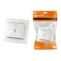 Выключатель TDM 1 кл., на 2 направления, с подсветкой 10А, белый "Таймыр" 10/100 Выключатель TDM 1 кл., на 2 направления, с подсветкой 10А, белый "Таймыр" 10/100