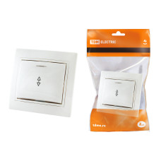 Выключатель TDM 1 кл., на 2 направления, с подсветкой 10А, белый "Таймыр" 10/100 Выключатель TDM 1 кл., на 2 направления, с подсветкой 10А, белый "Таймыр" 10/100