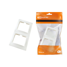 Рамка TDM 2-х постовая, вертикальная, белая "Таймыр" /мин.пар.5шт Рамка TDM 2-х постовая, вертикальная, белая "Таймыр" /мин.пар.5шт