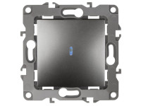 Выключатель с подсветкой, 10АХ-250В, IP20 Эра12, 12-1102-12 графит 10/100 Выключатель с подсветкой, 10АХ-250В, IP20 Эра12, 12-1102-12 графит 10/100