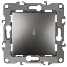 Выключатель  с подсветкой, 10АХ-250В, IP20  Эра12, 12-1102-12 графит 10/100