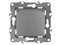 Розетка 2P+E Schuko со шторками, 16A-250В, IP20, 12-2103-12 Эра12, графит 10/100