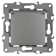 Розетка 2P+E Schuko со шторками, 16A-250В, IP20, 12-2103-12 Эра12, графит 10/100 Розетка 2P+E Schuko со шторками, 16A-250В, IP20, 12-2103-12 Эра12, графит 10/100