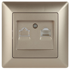 Розетка информационная RJ45, 4-303-04 Intro СУ, Solo, шампань 10/200 ЦЕНА ▼