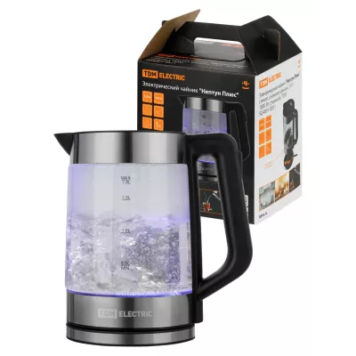Чайник "Нептун Плюс", стекло, съемная крышка, 1,8 л, 1800 Вт, стальной, TDM Чайник "Нептун Плюс", стекло, съемная крышка, 1,8 л, 1800 Вт, стальной, TDM
