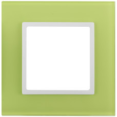 Рамка на 1 пост, стекло, Эра Elegance, 14-5101-26 ЭРА лайм+бел 5/50 ЦЕНА▼