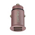 PERFEO Автомобильное зарядное устройство с двумя разъемами USB, 2x2.4А, розовый, "AUTO 2" /50
