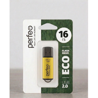 Perfeo USB флэш-диск 16GB E01 Gold economy series 10/100