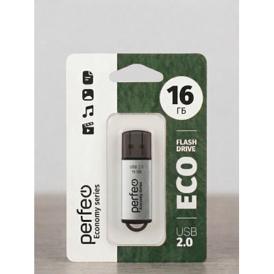 Perfeo USB флэш-диск 16GB E01 Silver economy series 10/100