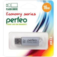 Perfeo USB флэш-диск 16GB E01 Silver economy series 10/100