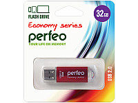Perfeo USB флэш-диск 32GB E01 Red economy series 10/100