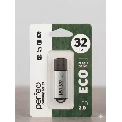 Perfeo USB флэш-диск 32GB E01 Silver economy series 10/100