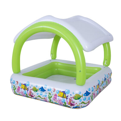 Бассейн надувной с навесом 143*123 см, 240 л, 51016 Sunclub детский