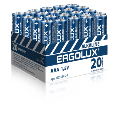 Батарейка Ergolux LR03 Alkaline PROMO BP-20 (1.5В) 20/480